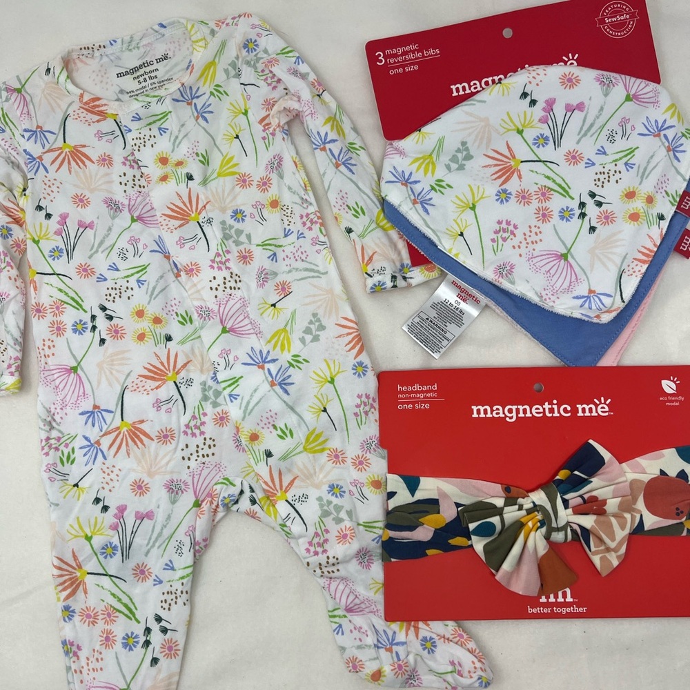 Magnetic Me Newborn Onesie / bibs / headband